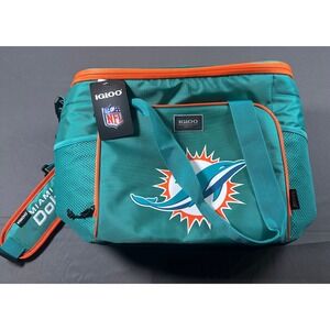NFL Miami Dolphins Igloo MaxCold 28 Can Soft‎ Sided Cooler Bag Teal Orange NEW